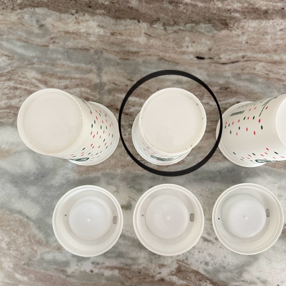 Set of 3 Starbucks Limited Edition Polka Dot Reusable Travel Coffee Cups - Picture 10 of 12